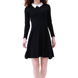 Aphratti Wednesday Addams Vibes Collared Dress